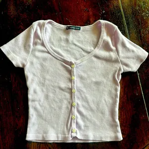 Brandy Melville Lavender Button Tee thumbnail 1