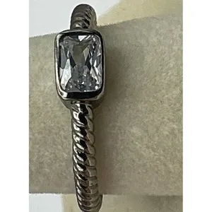 Freida Rothman Baguette Stacking Ring Sterling Silver 925 Size 7 East West thumbnail 3