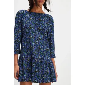Free People Women's The Avenue Mini Dress Blue Floral Size S NWOT 97% cotton thumbnail 3