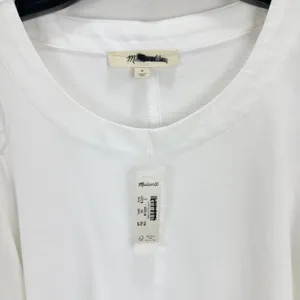 J.Crew Madewell Puff Sleeve Tee Shirt Cotton Top Relaxed Minimalist Eyelet White S NWT thumbnail 7