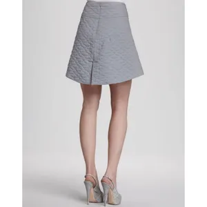 Thyskens Theory Seedo Quilted Skirt A-line Ice Gray Blue‎ Preppy Minimal Women 6 thumbnail 12