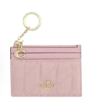 coach Mini Skinny Id Case In Loved Denim With Quilting And Charm cfa30 thumbnail 1