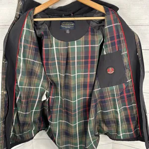 Pendleton Womens Small Flannel Plaid Lined Hooded Parka Barn Chore Coat Blue thumbnail 9