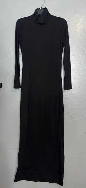 BUMPSUIT maternity turtleneck maxi dress, Black, L thumbnail 1