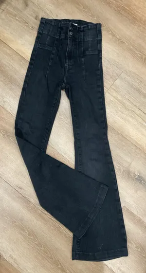 Free People Black Jeans Flare High-Rise thumbnail 1