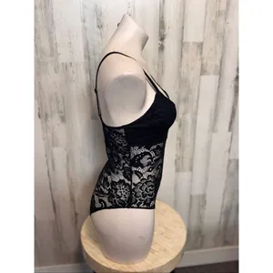 Black Lace Bodysuit | Sexy Floral Lingerie One-Piece – Size Medium thumbnail 3