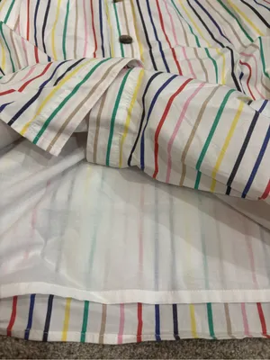 J Crew Factory Rainbow Stripe Button Front Poplin Midi Skirt Multicolored Size S thumbnail 8