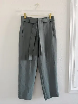 Aritzia Wilfred Jallade High Waisted Tie Front Belted Ankle Pants Size 8 thumbnail 2