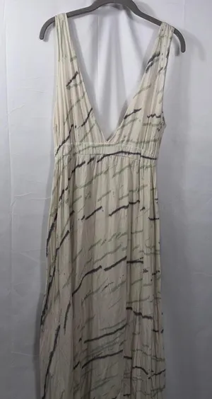 Alternative Apparel Cream Abstract Maxi Dress Size Large thumbnail 1
