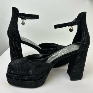 Dolls Kill Sugar Stacked Platform Heels Black Rhinestone NWOT Willfully 2 thumbnail 8