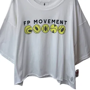 NEW Free People Movement‎ Inspire Logo Court Tee Athletic Tennis Comfort White L thumbnail 4