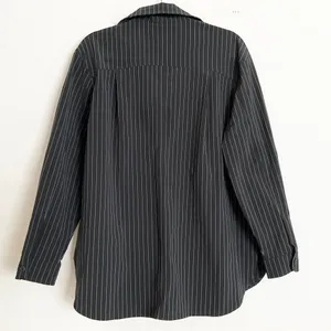 Alo Yoga Pinstripe Daylight Button Down Long Sleeve Black/Titanium XS thumbnail 5