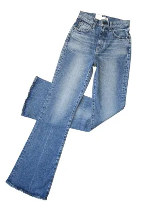 NWT Moussy Vintage MVS Flare in Blue High Rise Stretch Denim Jeans 25 x 33 thumbnail 1
