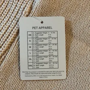 Beige nwt size xxl pet dog Knit Cowl Neck Sweater hop hop carrot bunny rabbit thumbnail 4