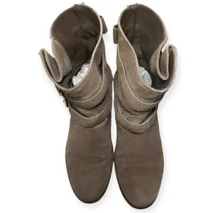 Kate Spade Women’s Size 6.5 Taupe Mousse Suede Sabina Bow Back Combat Boots thumbnail 4