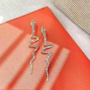 Gold Snake Stud Earrings for Women thumbnail 2