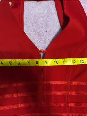 Sabora Vintage Red Halter Neck Mini Dress with Waistband Stripes thumbnail 4