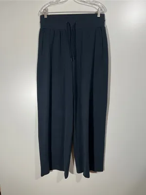 Old Navy Dynamic Fleece Pants Extra High Rise Wide Leg Size L Tall Dark Blue thumbnail 3