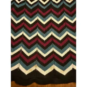 White House Black Market Sweater Womens Medium Multicolor Chevron Scoop Neck thumbnail 7