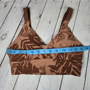 Aerie OFFLINE Tropical‎ Leaf Print Ballet Back Sports Bra Medium Support S NWT thumbnail 8