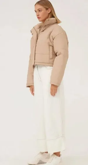 THE FIFTH LABEL Designer Beige Puffer Jacket Women’s Sz S Coat Trendy Fit thumbnail 3