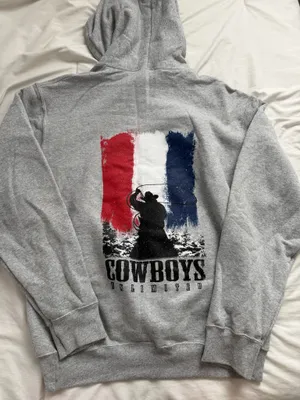 Rodeo Cowboy Hoodie Gray Size M thumbnail 2