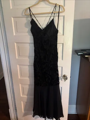 Elegant Black Beaded Evening Dress Size 14 thumbnail 4