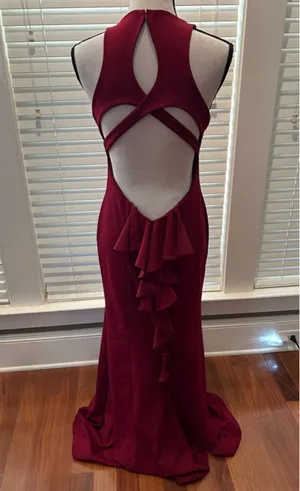 David’s bridal long wine dress thumbnail 5