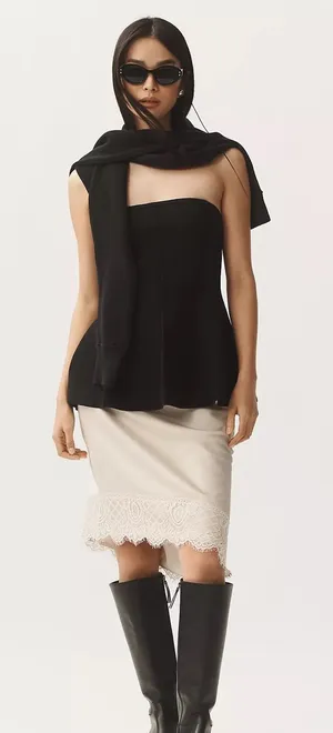ANTHROPOLOGIE Pilcro NWT Hourglass Sparkly Sweater Fitted Event Tank Top thumbnail 1