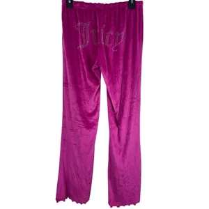 Juicy Couture Velour Pajama Pants Pink Rhinestone Logo Flared S Drawstring thumbnail 4
