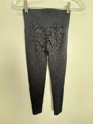 Gymshark Black Charcoal High-Waist Textured Leggings thumbnail 3