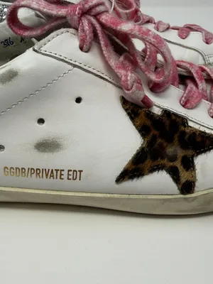 Golden Goose Super-Star Low Top Sneakers Women's IT 40 US 10 White Leopard NWOB thumbnail 3