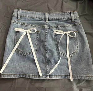jean skirt with bows thumbnail 1