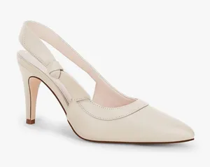 NEW Nude Pointed Toe High Heels Slingback Bowknot Formal Pumps Shoes 9 thumbnail 1