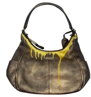 Cole Haan Leather Crossbody Brown Gold Customized thumbnail 1