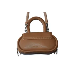 Melie Bianco Crossbody Bag Womens Small Brown Excellent Vegan Leather Structured thumbnail 3