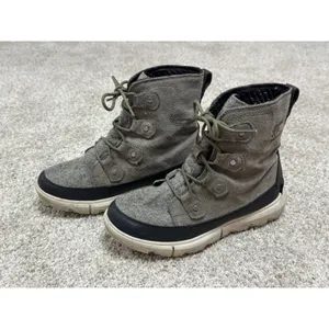 Sorel Explorer II Joan Waterproof Winter Boots Gray Suede Leather Size 8 thumbnail 2
