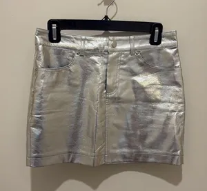 Metallic Mini Skirt Silver thumbnail 1