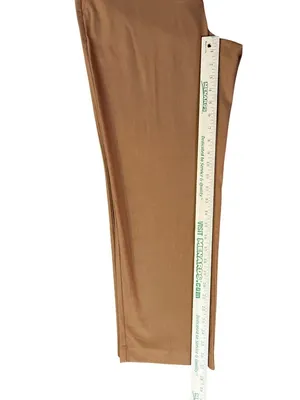 LOFT Riviera Slim Mid Rise Camel Cotton Linen Pants Womens 14 NEW thumbnail 8