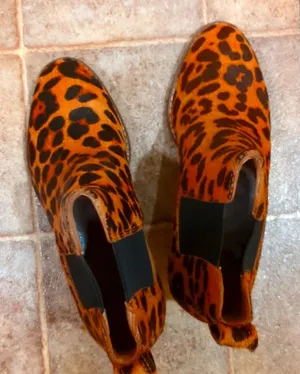 Madewell The Regan Boot in Leopard Calf Hair Booties Shoes Women’s Size 5 thumbnail 1