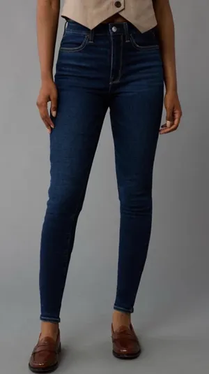 American Eagle AE Next Level High Waisted Jegging Dark Skinny Jeans Size 8 thumbnail 1