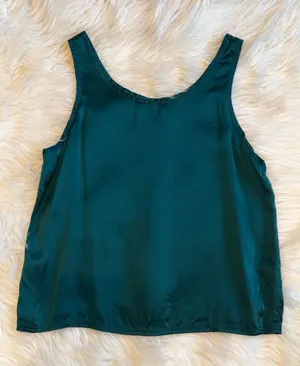 VICTORIA'S SECRET Gold Label Vintage Silk Camisole Emerald Green S Quiet Luxury thumbnail 1