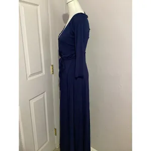 Lulu’s Lovely Navy Blue Gown Long Sleeve Maxi Dress Stretch Jersey S thumbnail 4