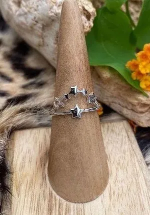 Sterling Silver Multi Star Cluster  Ring Size 8 thumbnail 1
