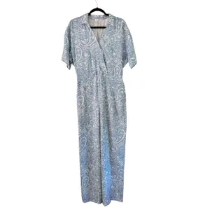 89th + Madison Womens M Paisley Blue‎ Monochrome Jumpsuit Romper thumbnail 2