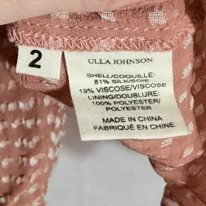 Ulla Johnson Soft Mesa Pink Silk Blend Sheer Carine Top Blouse Size S thumbnail 4