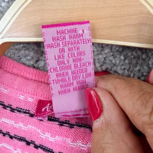 Alexandra Bartlett Tank Cardigan Set Pink Striped Cotton Size M Y2K Coquette thumbnail 9
