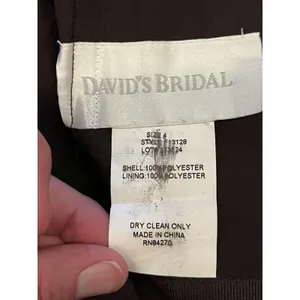 David's Bridal Dress Womens 4 Brown Strapless Chiffon Beaded Bridesmaid 13128 thumbnail 4