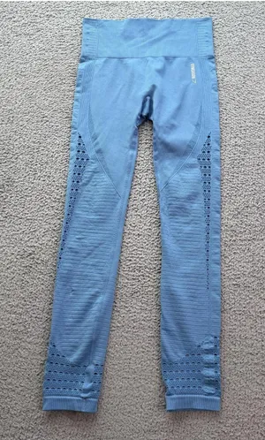 Gymshark Seamless Leggings Womens Small Blue High Waisted Athletic Workout Pants thumbnail 1