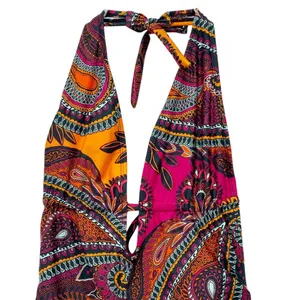 Cleanwater Paisley Plunge One Piece Swimsuit Size XL Boho Monokini Open Back thumbnail 6